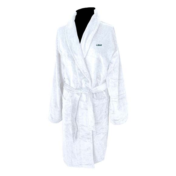 353198 terry velour shawl collar robe one location embroidered left chest