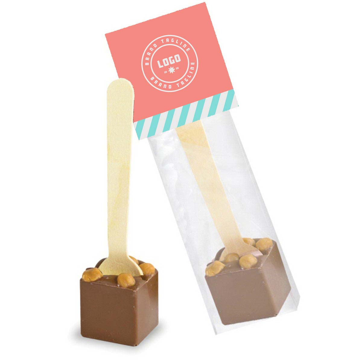 357765 salted caramel hot cocoa spoon full color label on bag