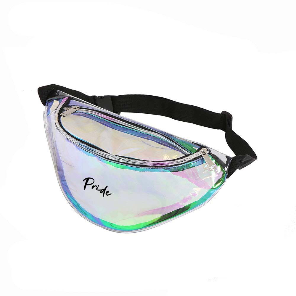 464833 holographic fanny pack one color one location imprint