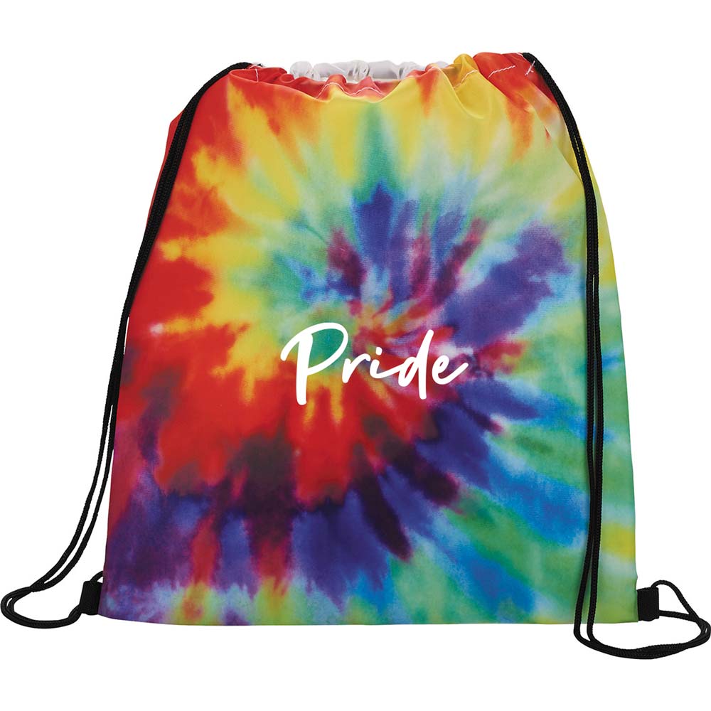 464855 tie dye drawstring bag one color one location imprint