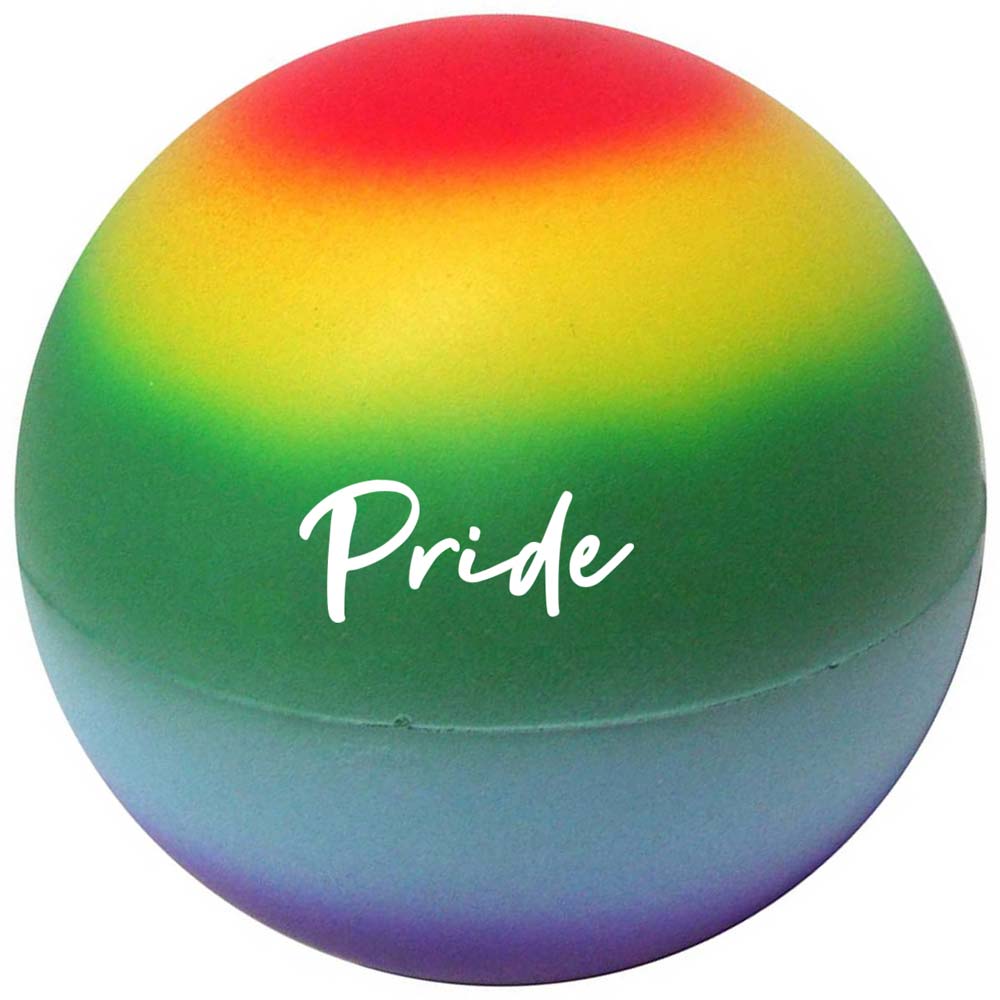 464850 rainbow stress ball one color one location imprint