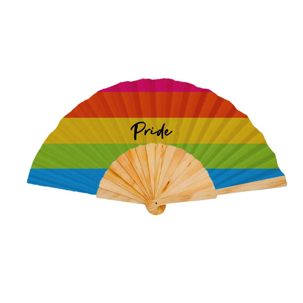 464838 fabric folding fan full color one side