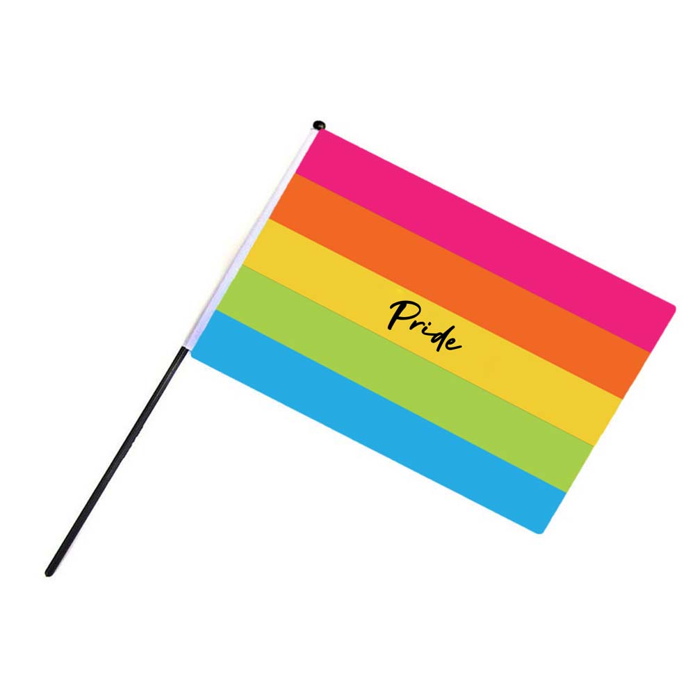 464841 spectrum hand flag full color sublimated imprint one side