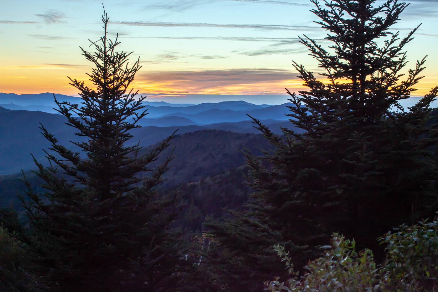 Clingmans Dome Sunset at Great Smoky Mountains National Park #vezzaniphotography