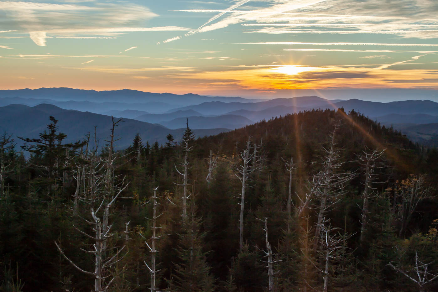 Clingmans Dome Sunset at Great Smoky Mountains National Park #vezzaniphotography
