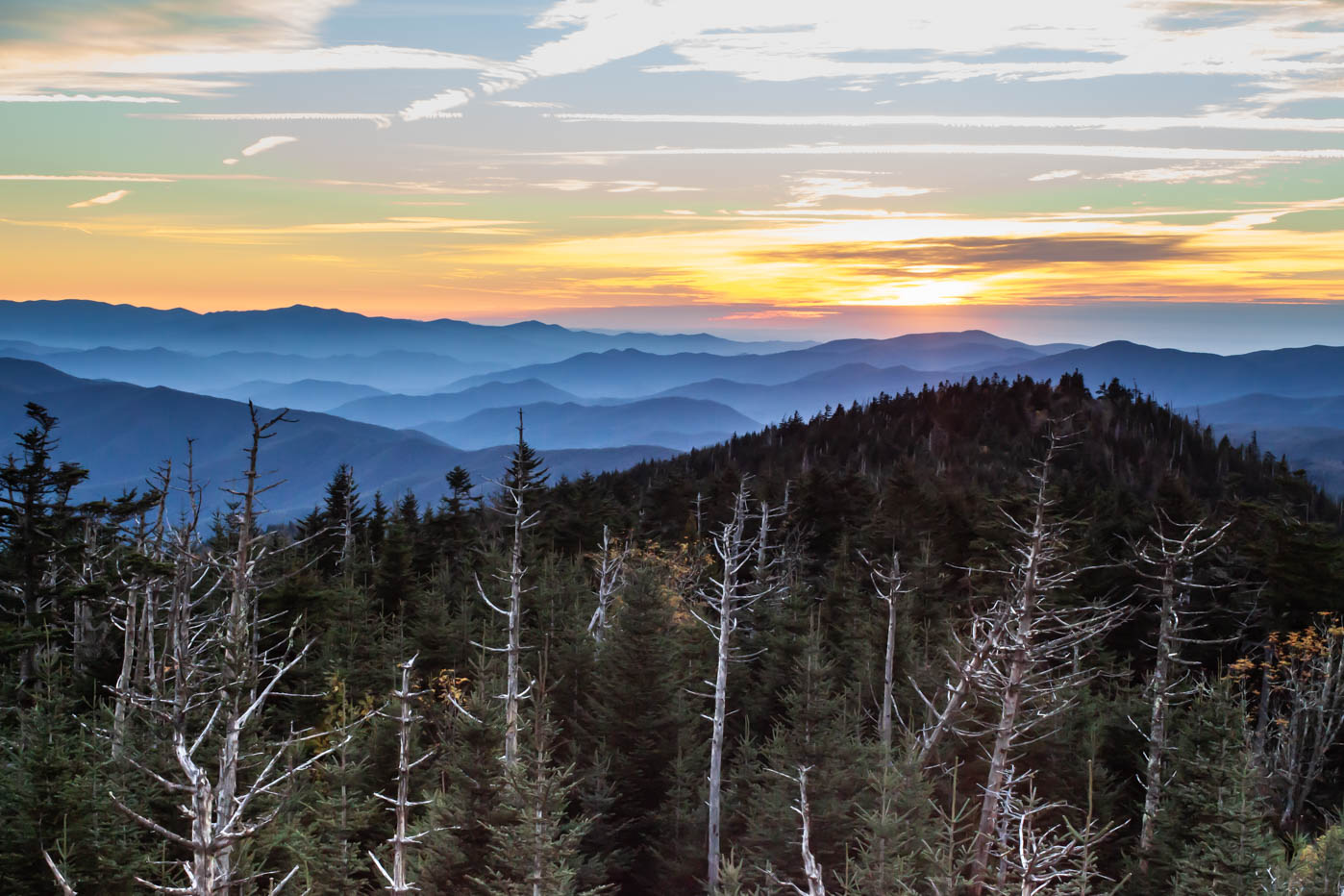 Clingmans Dome Sunset at Great Smoky Mountains National Park #vezzaniphotography