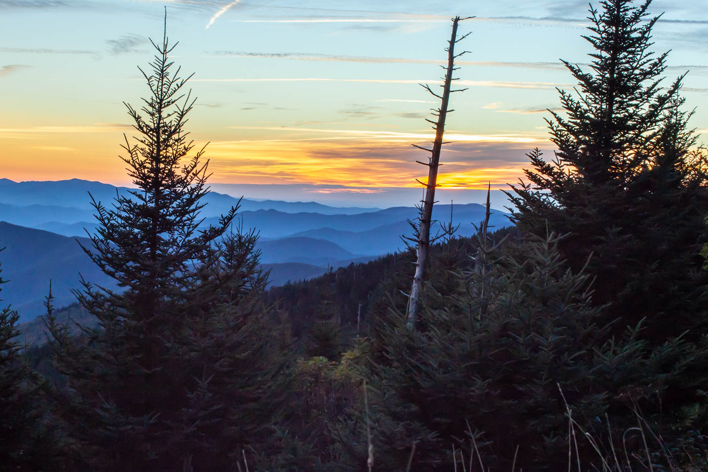Clingmans Dome Sunset at Great Smoky Mountains National Park #vezzaniphotography
