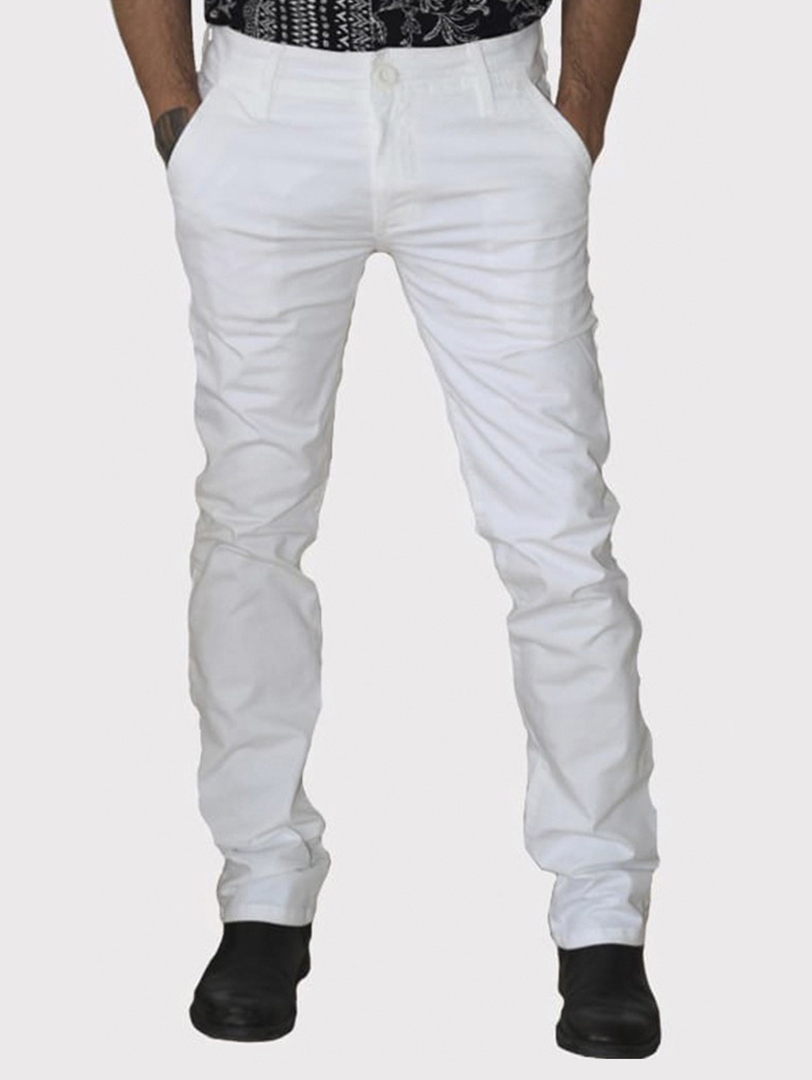 Gabardina Pantalon Blanco Entubado Hombre Pantal N Hot Straight Regent