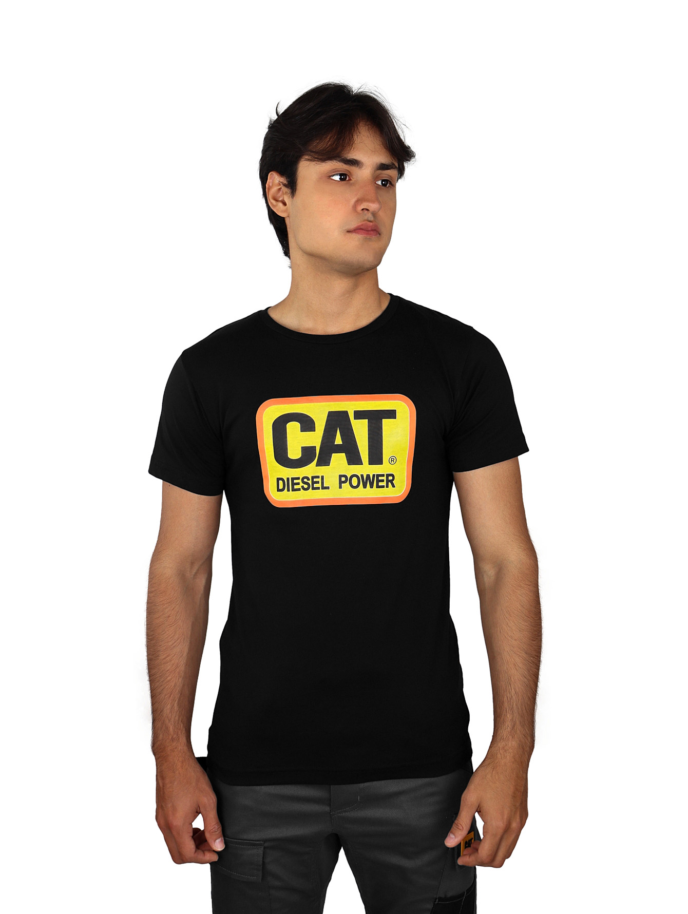 Camiseta Caterpillar Diesel Power Algodón Premium, Hombre, Gris