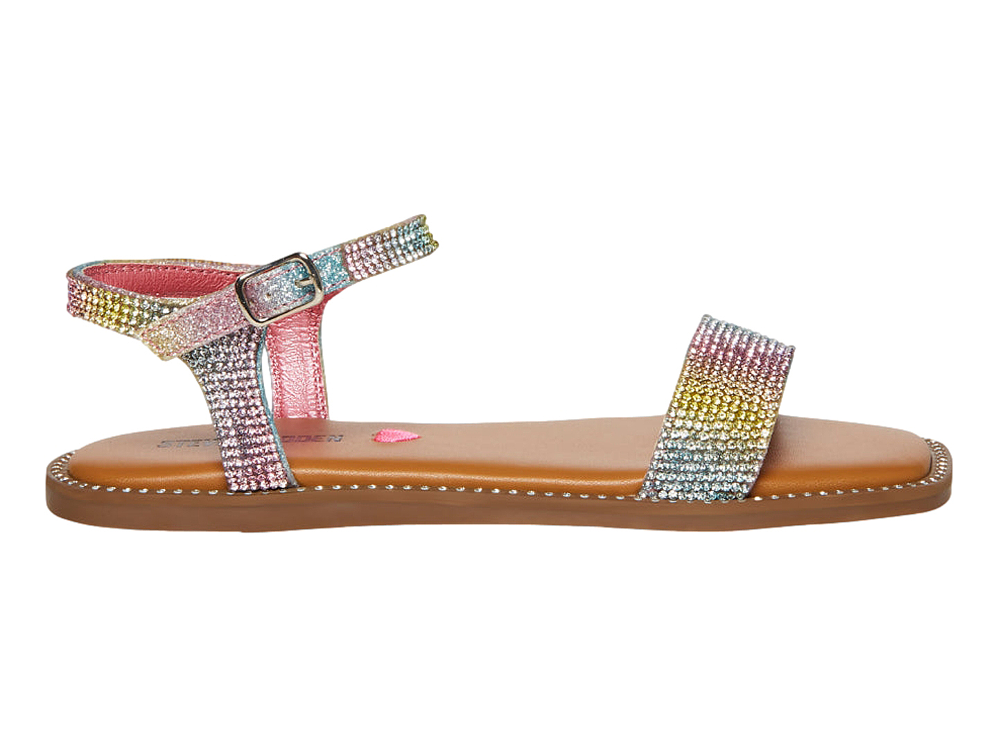 Steve Madden Nisha Nickel Rhinestones Sandals Flat Sandals Steve
