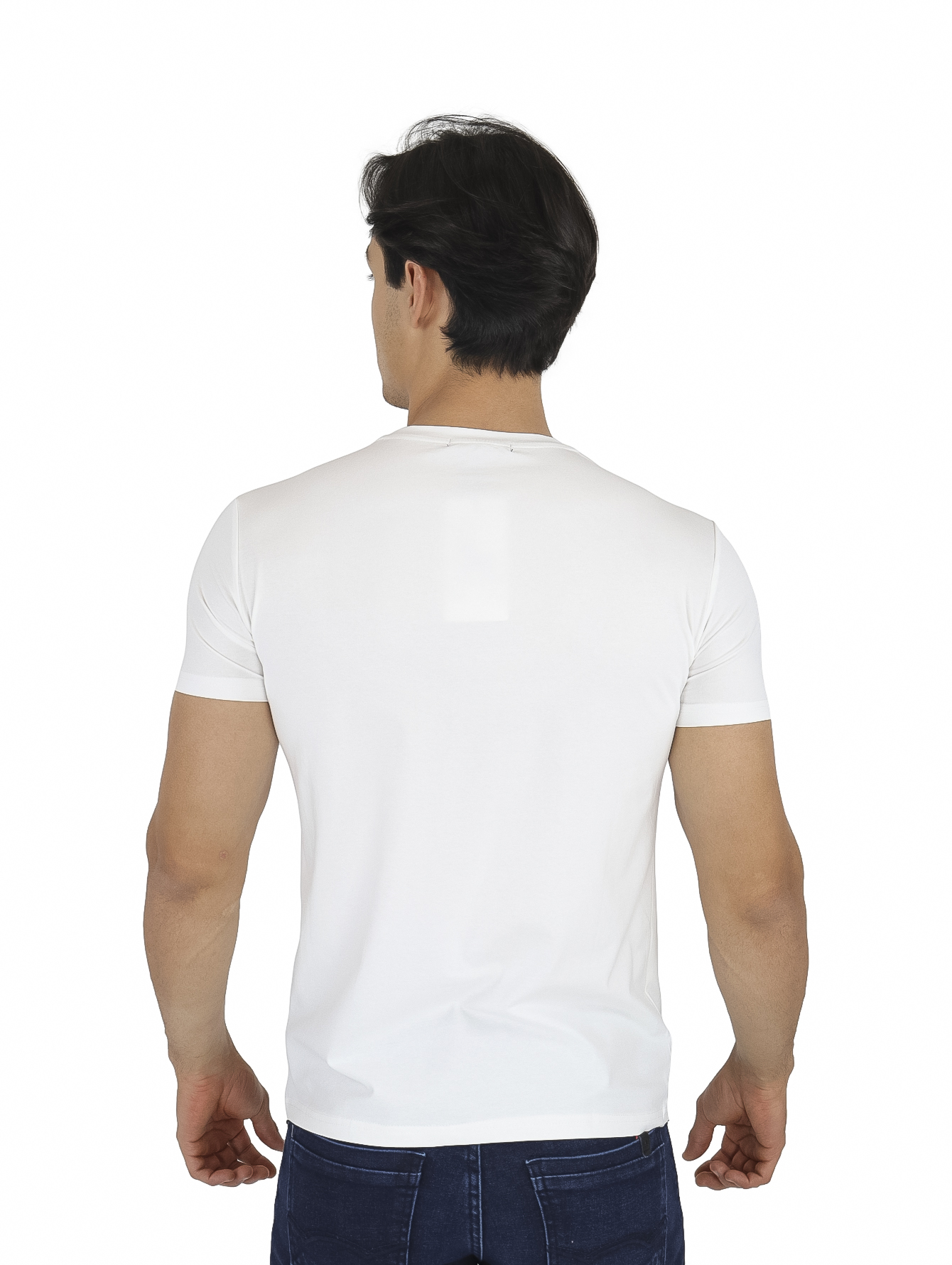Espalda Playera En Blanco Playera Moda Pritex 200 Blanco Para Hombre