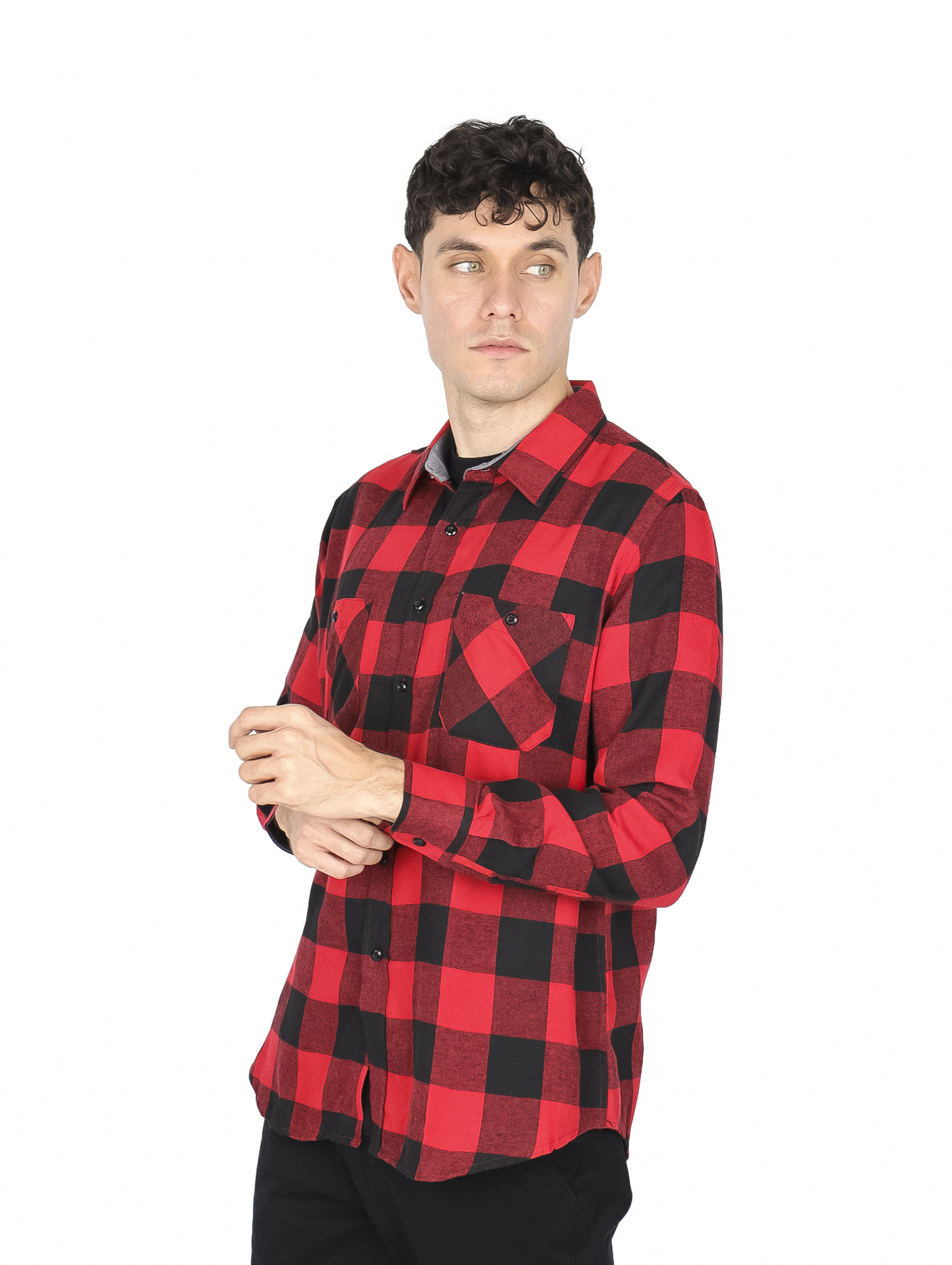 Camisa Franela Cuadros Hombre Vestir Camisa LeÃ±adora Hombre Roja