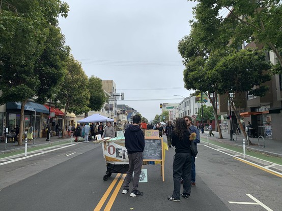 Poetry booth on a pedestrianized Valencia Street: give 3 words, get a poem