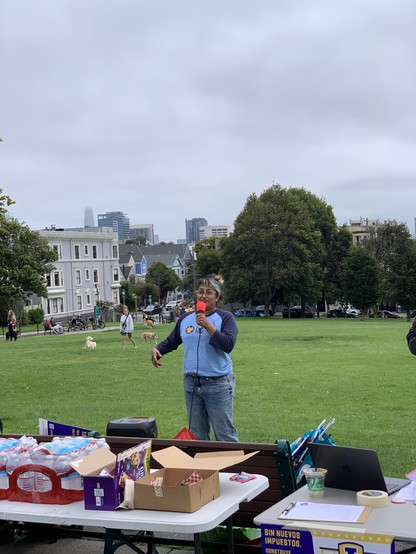 Another person speaking in park