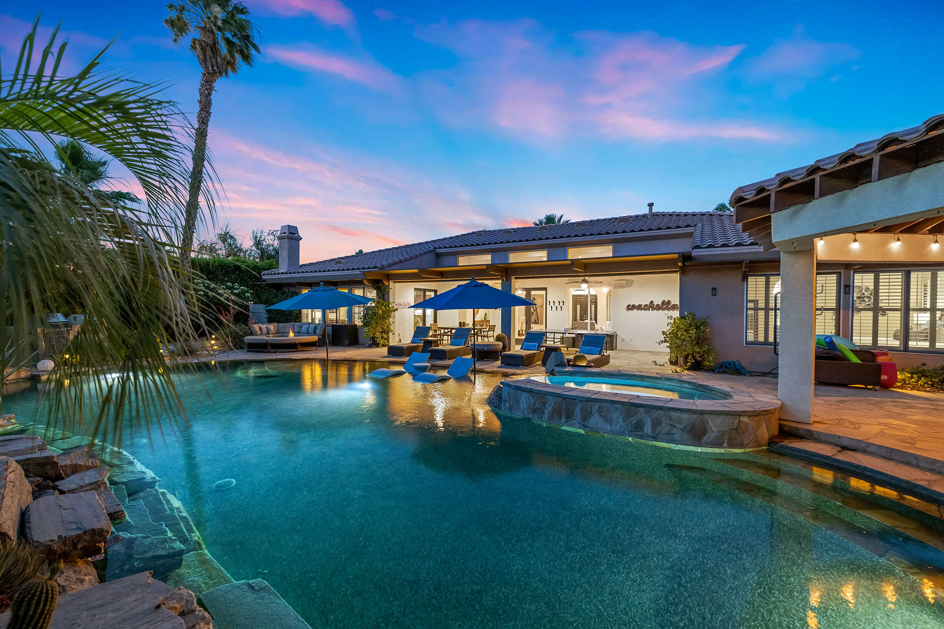 Cabana Palms A half acre desert oasis