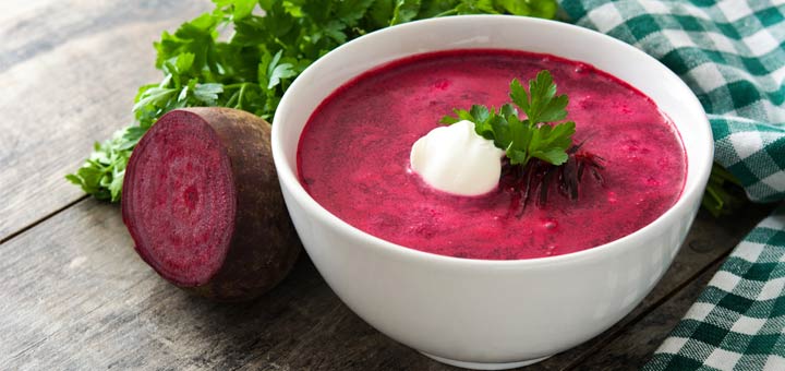 Beet & Avocado Soup with Cashew Cream