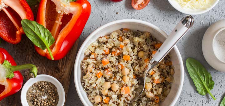 Quinoa Stuffing with Apple, Sweet Potato & Hazelnuts