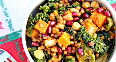 0-681764457-garlic-roasted-butternut-squash-and-kale-wheatberry-salad-with-pomegranate
