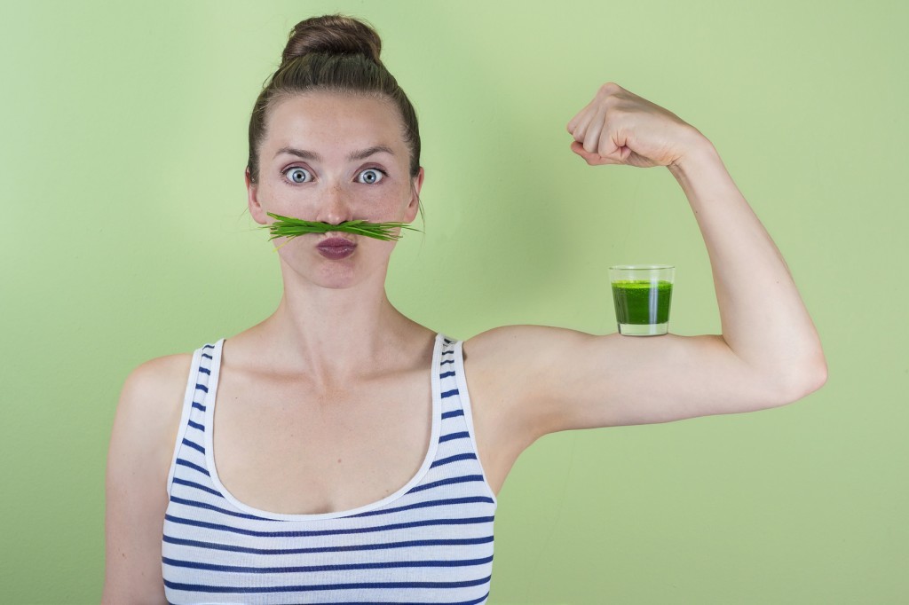 Strong and healthy with a wheatgrass power shot