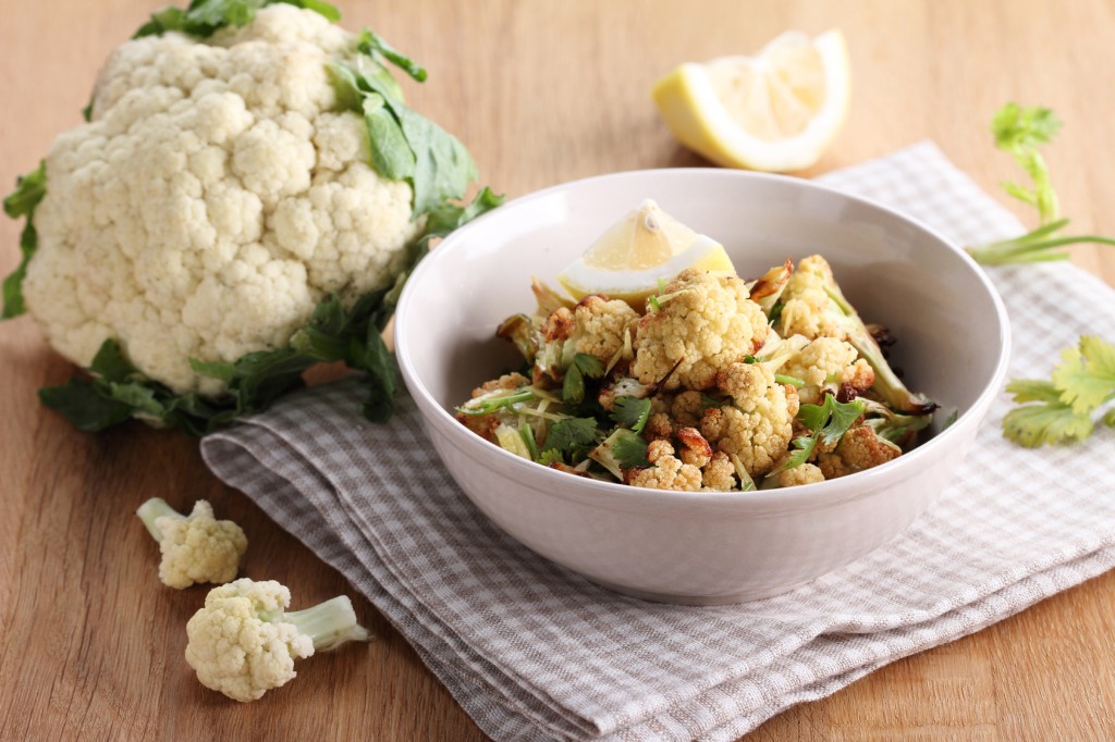 roasted cauliflower salad with lemon and parsley