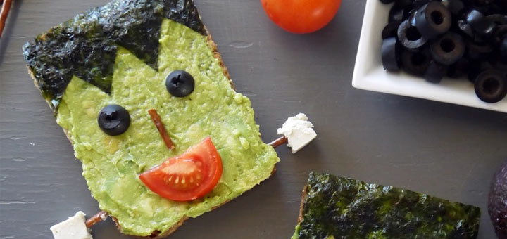 Halloween Food Idea: Frankenstein Avocado Toast