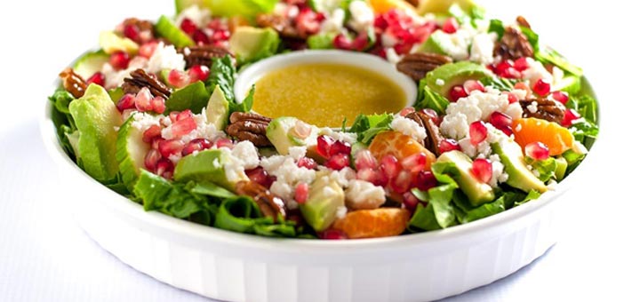 Pomegranate Mandarin Salad With A Citrus Vinaigrette