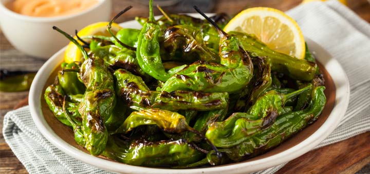 Sauteed Shishito Peppers With Lemon & Sea Salt
