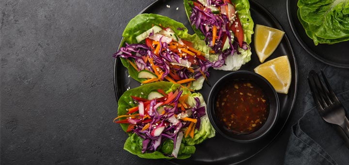 Rainbow “Raw-maine” Boats With A Ginger Dressing