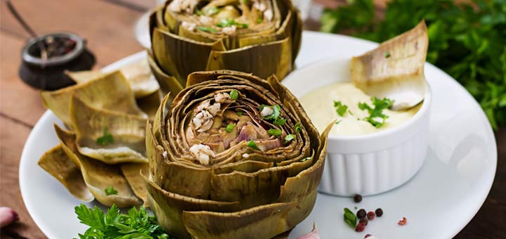 Oven Roasted Artichokes With Garlic & Lemon
