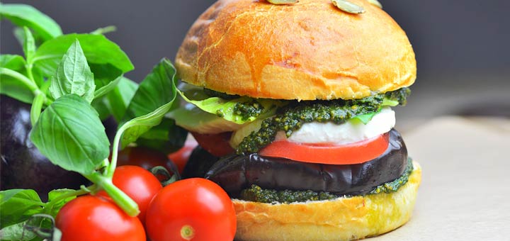Hearty Eggplant Burger With A Vegan Mayo
