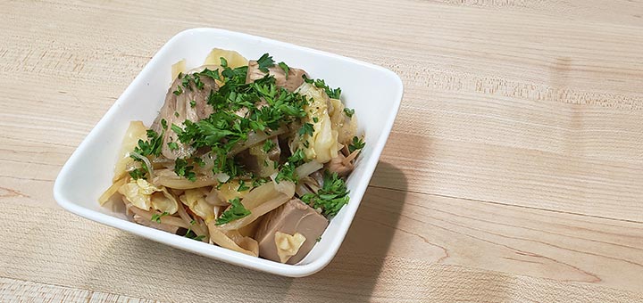 Crockpot Corned Jackfruit And Cabbage
