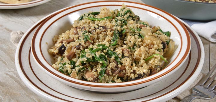 20-Minute Mushroom Spinach Quinoa
