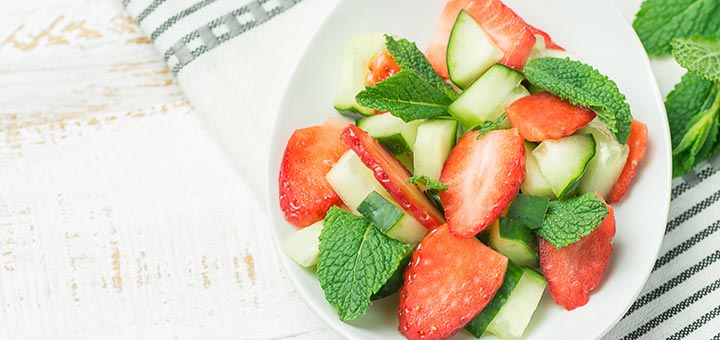 Strawberry Cucumber Mint Salad