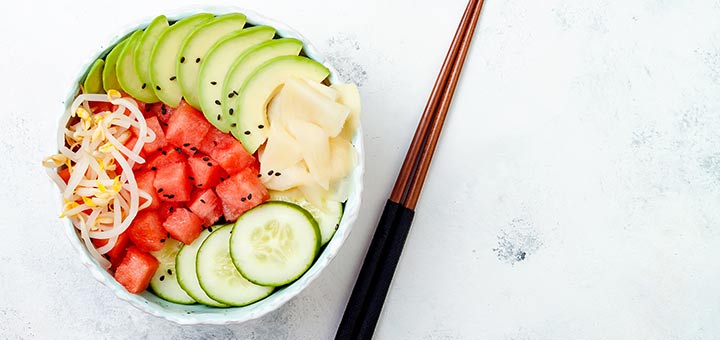 Vegan Watermelon Poke Bowl