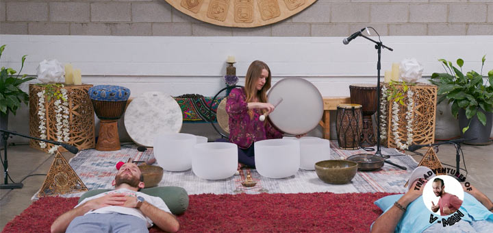 Dherbs Stepped Into Tranquility During A Sound Bath At Awa Oasia