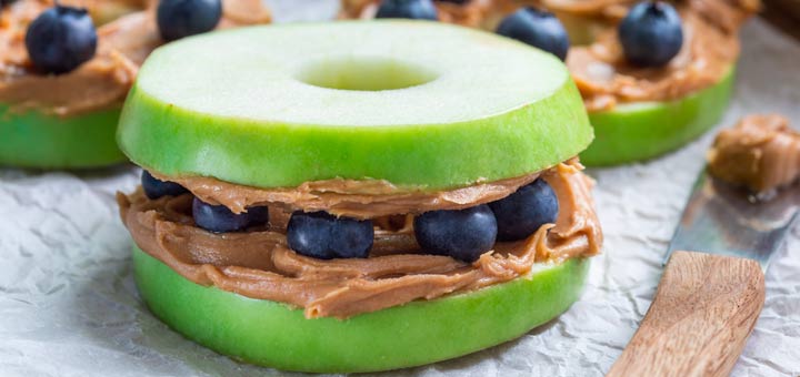 Fresh Apple, Blueberry & Cashew Butter Sandwiches
