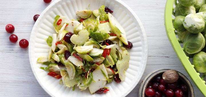 Brussels Sprouts, Apple, & Cranberry Salad