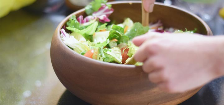 Crunchy Romaine Salad With An Almond Lime Dressing