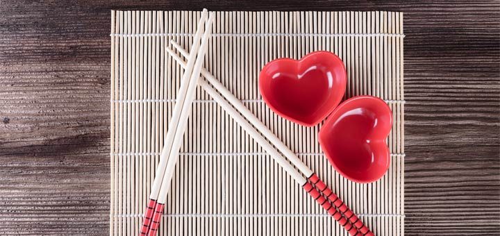 Veggie Sushi Hearts With An Almond Dipping Sauce