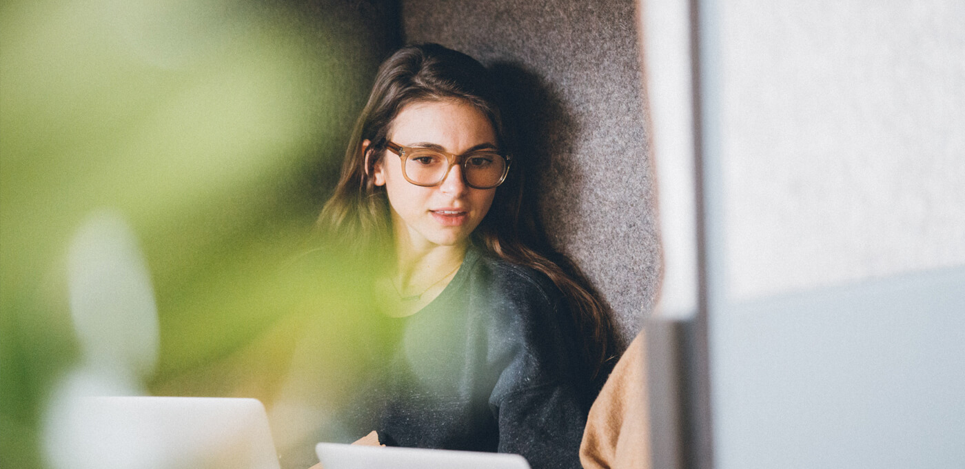 Woman with glasses at work