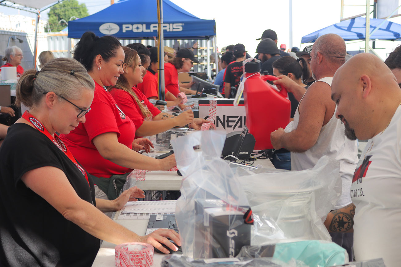 Staff at the Chaparral checkout tent hustled to keep the line moving