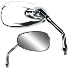 Parts Unlimited Universal Classic American-Style Mirror - Oval - Chrome - Left/Right