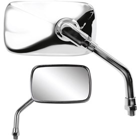Parts Unlimited Universal Mini Mirror - Rectangle - Chrome - Left/Right