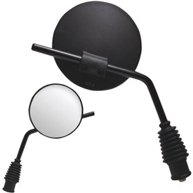 Parts Unlimited Universal Dual Sport Mirror - Round - Black - Left/Right