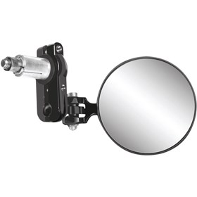 Parts Unlimited Universal Bar End Mirror - 0640-1477 - Round - Black - Left/Right