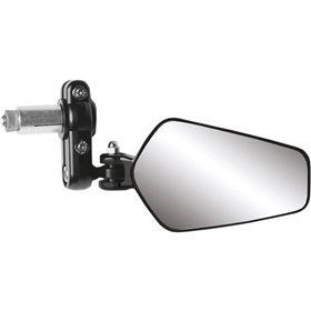 Parts Unlimited Universal Bar End Mirror - 0640-1478 - Oval - Black - Left/Right