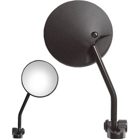 Parts Unlimited Universal Flag Style Mirror - Round - Black - Left/Right