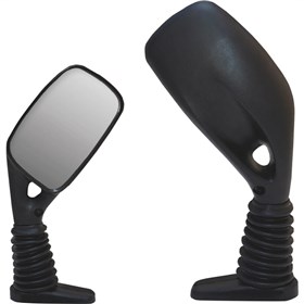 Parts Unlimited Universal Shock-Resistant Mirrors - Rectangle - Black - Pair