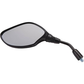 Parts Unlimited Dual Sport Mirror - Oval - Black - Left