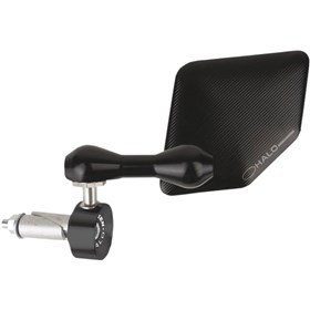 Driven Racing Halo Stainless Steel Bar End Mirror - Pentagon - Black - Right